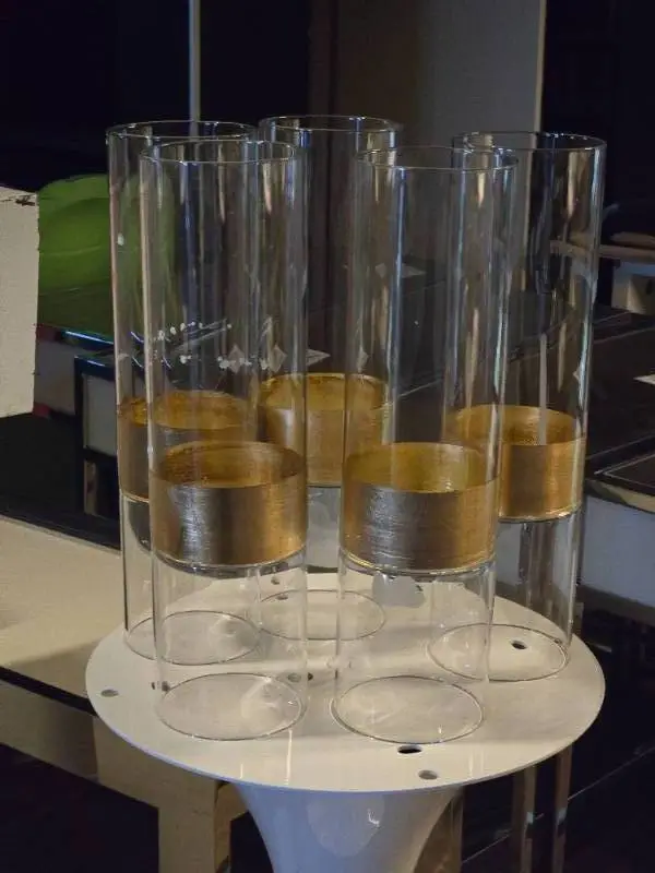 Lot of (5) Glass Cylinder Vase / Hurricane 4" x 14"