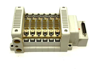 VV5QC21-06N7FD0-S | SMC  Pneumatic Manifold Base w/ D-Sub Connector - Used