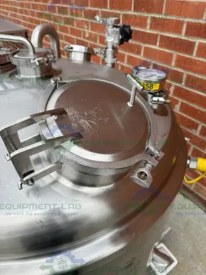 USED PRECISION STAINLESS 600 LITER STAINLESS STEEL JACKETED REACTOR 45 PSI