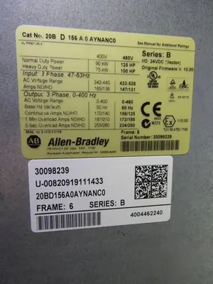 20BD156A0AYNANC0 / B Allen Bradley 156 460V 125HP Powerflex 700 W/ CABINET #S610