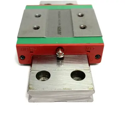 USED HIWIN LINEAR GUIDEWAY BLOCK AND RAIL, 1-BLOCK, 100MM RAIL