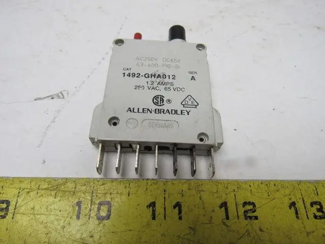 Allen Bradley 1492-GHA012 Ser. A Miniature Circuit Breaker 250V 1.2A
