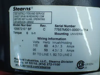 New | in-Stock STEARNS 105672107 BF Motors (misc) Ohio US | HGR 24 #1083772