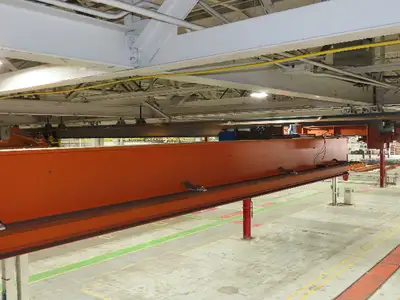Cleveland Tramrail P&H 3 Ton Single Girder Underhung Bridge Crane 45' 10" Span