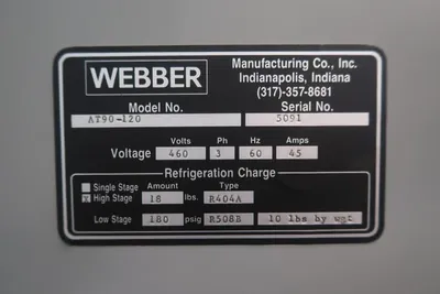 Webber AT90-120 Cryogenic Freezer