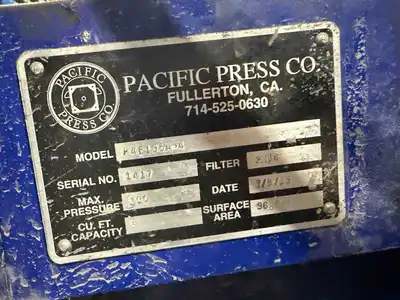 1999 Pacific Press 4 Cubic Foot Filter Press - Plate & Frame | Perry Equipment (7)