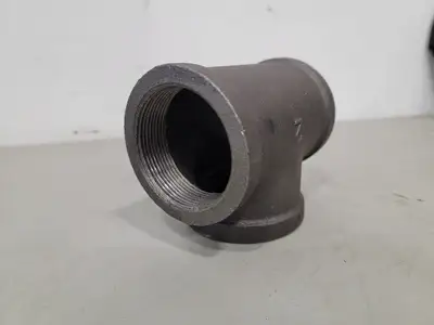 2" Female Threaded Tee, Black Malleable Iron