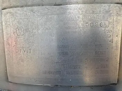 Tank, 170 Gallon, 316 Stainless Steel, Jacketed, Agitated, #5991049