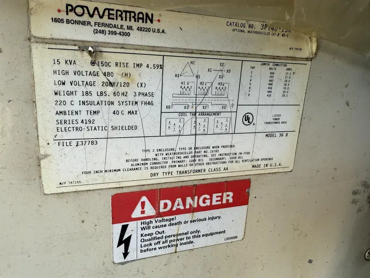 Used POWERTRAN 36B Transformers Ohio US | Yoder Brothers machinery #270768
