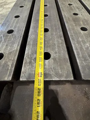 24' X 4' HEAVY DUTY T-SLOTTED PLANER MILL TABLE / FLOOR PLATE: STOCK #23014