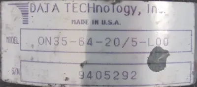 USED DATA TECHNOLOGY ON35-64-20/5-L00 ENCODER ON3564205L00