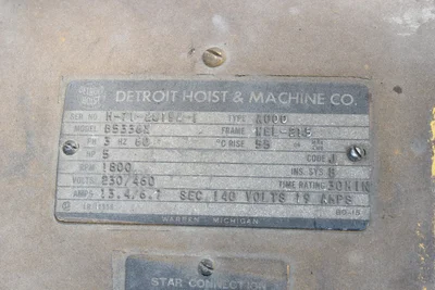 Detroit Hoist 15 Ton Bridge Crane