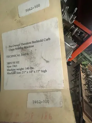 Used THEODORE BECHTOLD _UNKNOWN_ Chain Making Machines Rhode Island US | Gold Machinery #1271581