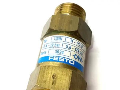 USED FESTO NON-RETURN VALVE, BRASS BODY, H-1/2-B