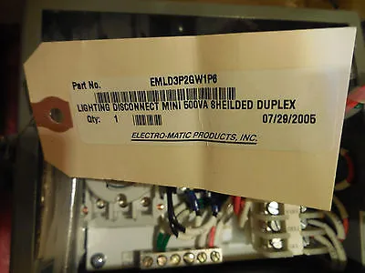 NEW ELECTRO-MATIC EMLD3P2GW1P6 MINI LIGHTING DISCONNECT
