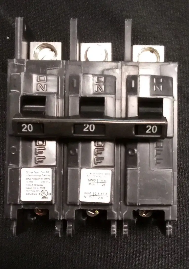 Used Siemens Siemens BQ3B020L 3 Pole 20A Circuit Breaker Circuit Breakers US | Infinity wholesale & Supply LLC #1305705