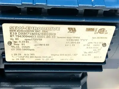 K19 DRN71MS4/BE03HR | SEW-Eurodrive  Gear Motor - Used