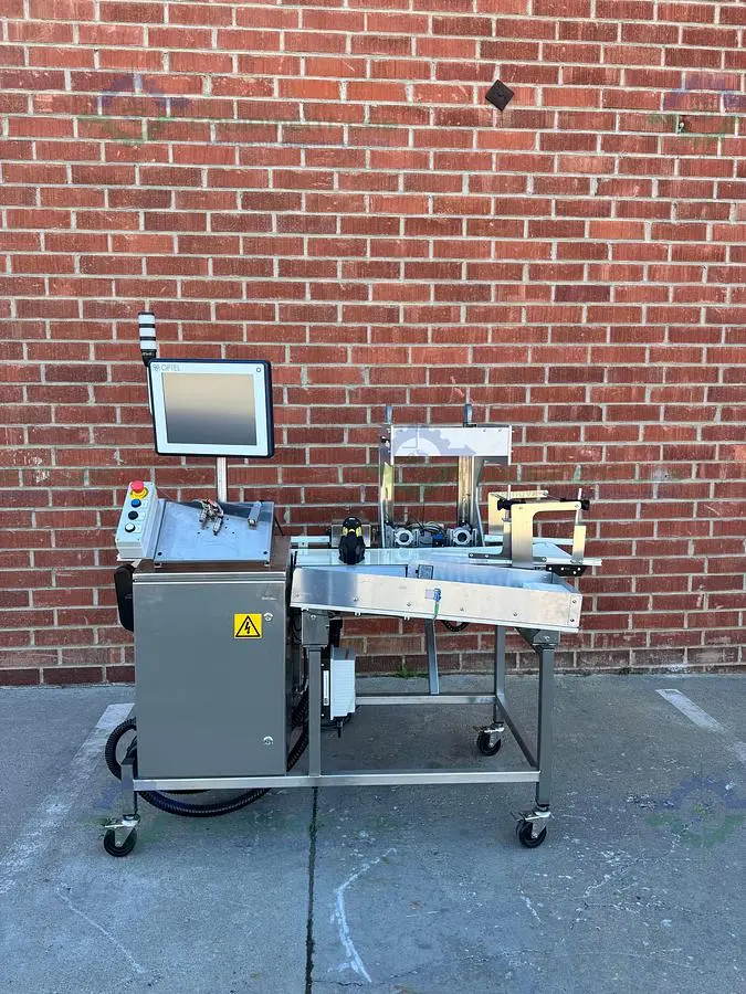 USED DORNER STAINLESS STEEL CONVEYOR INSPECTION MACHINE W/ OPTEL CONTROLLER