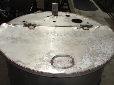 SPC5517  Tank 250 gallon vertical tank, Stainless Steel, half dimple jacket, conical
