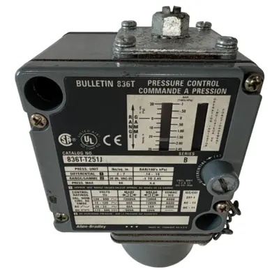 ALLEN BRADLEY 836T-T251J PRESSURE SWITCH SER. B 836TT251J NEW, SURPLUS