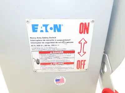 Eaton DH362URK Safety Disconnect Switch 60A 600V Non-Fusible 3 Pole 3R Enclosure