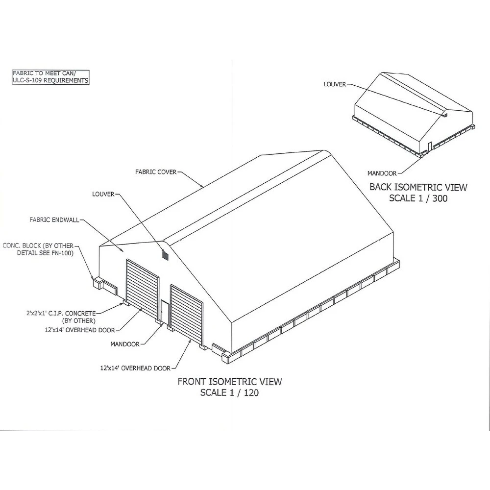 50ft x 60ft Pavilion Texan Style Coverall Building