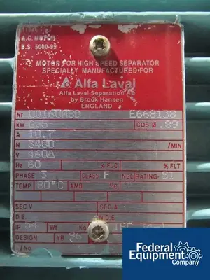 Used Alfa Laval ALFA LAVAL SEPARATOR, MODEL BTPX-205 SGD, S/S Centrifugal Separators Ohio US | Federal Equipment Company #1693370