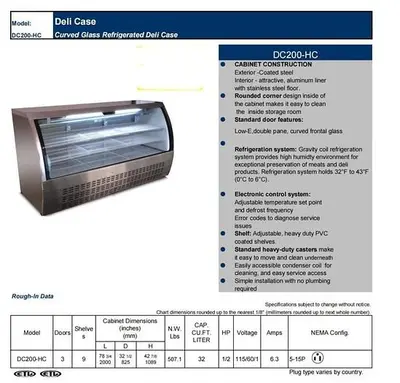 75 3/4" Deli Meat Display refrigerator Refrigerated