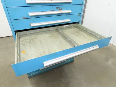 Nu-Era Modular Tool Storage Cabinet 9 Drawer 45x28x61" Stanley Vidmar Blue