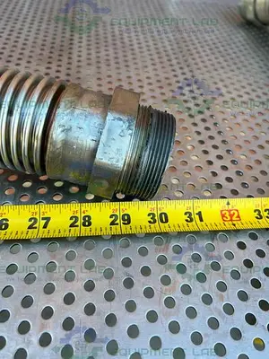 Stainless Steel   Flexible Vacuum 30" Hose w/ 3" Vacuum Fitting to 2" Threaded