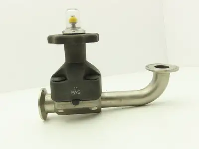 ITT 1-316L RA35MAX-CWP150 Diaphragm Valve Pas 1" Stainless Steel Tubing .86"ID