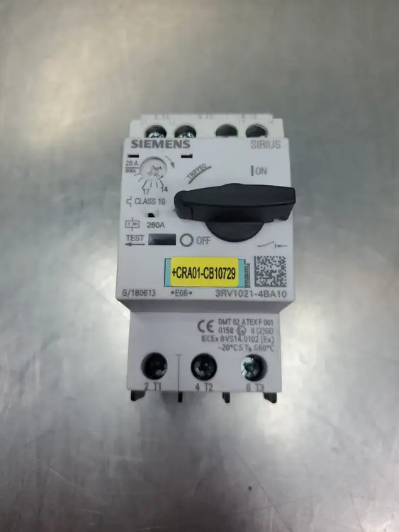 Used Siemens 3RV1021-4BA10 Motor Starter Protector Breaker, 20A Circuit Breakers South Carolina US | Palmetto Automation #1150697