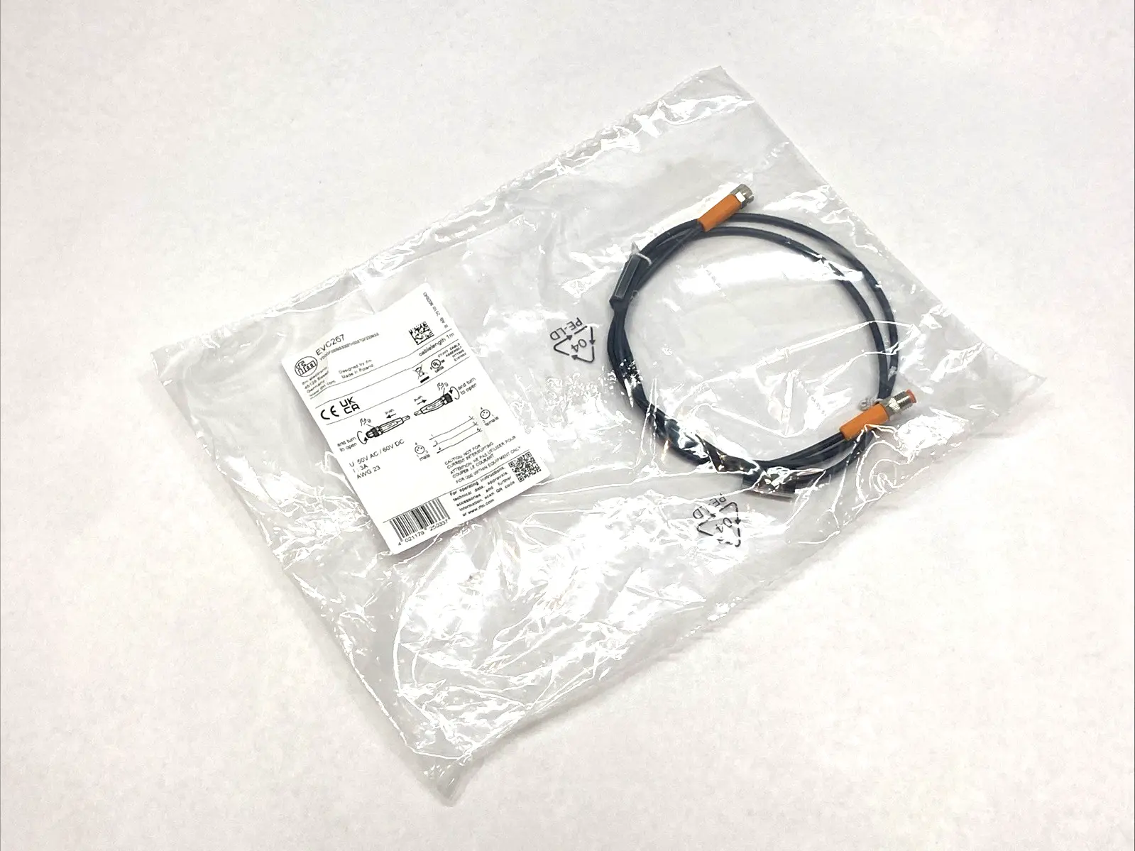 New | in-Stock IFM Effector Sensor Connection Cable 1m 50VAC 6VDC 3A Cable & Wire Michigan US | Maverick Industrial Sales #1391107