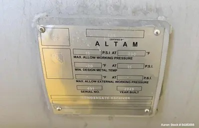 Altam Process Knock Out Drum 100 Gallon Horizontal Vessel – 2023