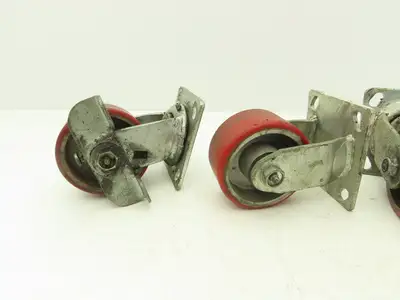 Service Caster 4" Caster Wheel Poly/Cast (2) Swivel Locking (2) Rigid Lot of 4