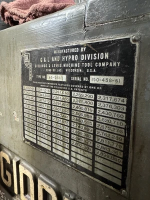 USED 1961 GIDDING & LEWIS 65-D5-T