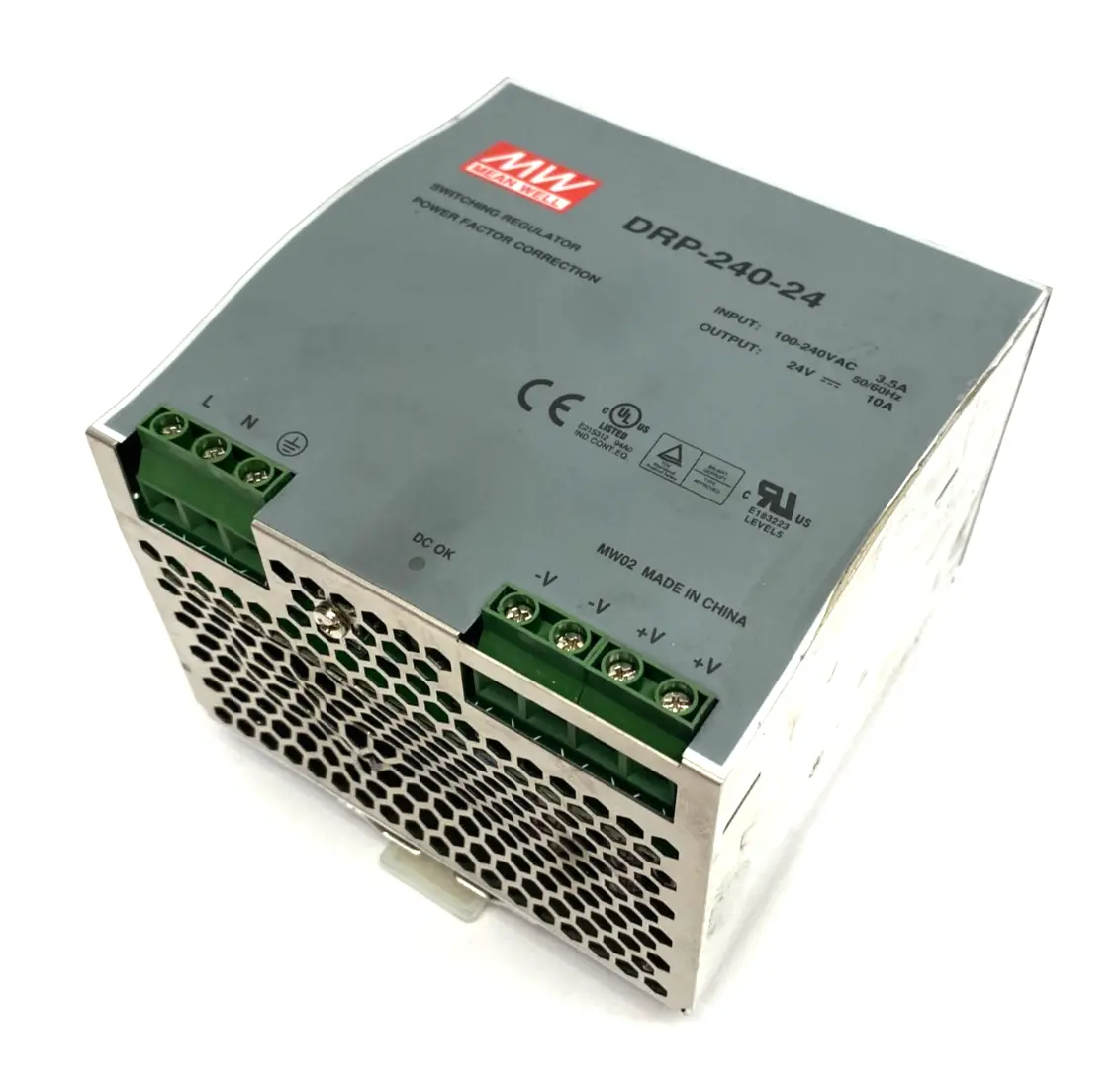 DRP-240-24 | Meanwell  Power Supply, DIN rail Mount, Switching Regulator - Used