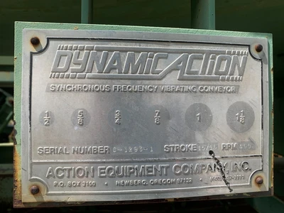 Dynamic Action 23'x30" Vibrating Conveyor 5 Ton/Hr, 50 FPM
