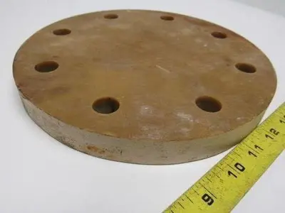 9" OD Composite Plumbing Pipe Cap W/(8) 3/4" Bolt Holes 0.951" Thick