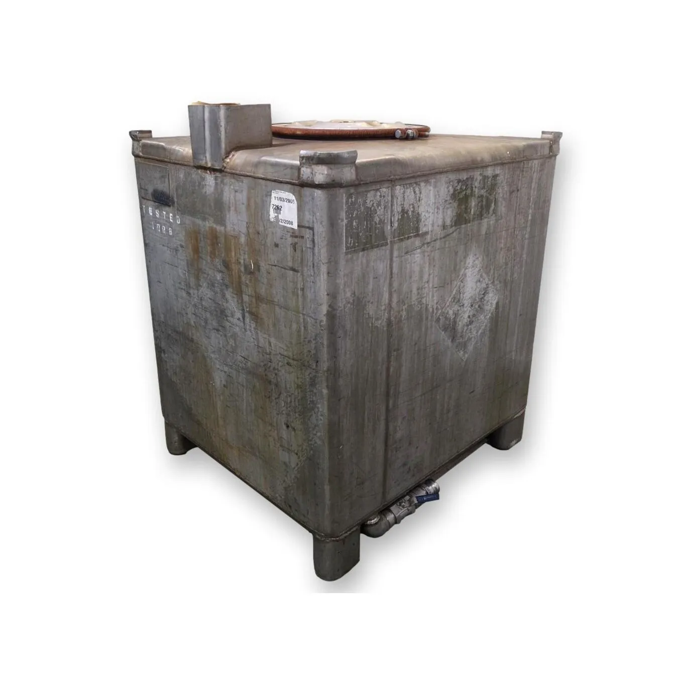 Used 395 Gallon Stainless Steel Liquid Tote Bin