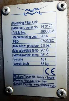 (2) Alfa-Laval BWPX 307 TGD-71 oil concentrator modules, SS.