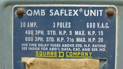 Square D QMB-3603-T Panelboard Branch Switch 30 Amps 600VAC Series 2 Used