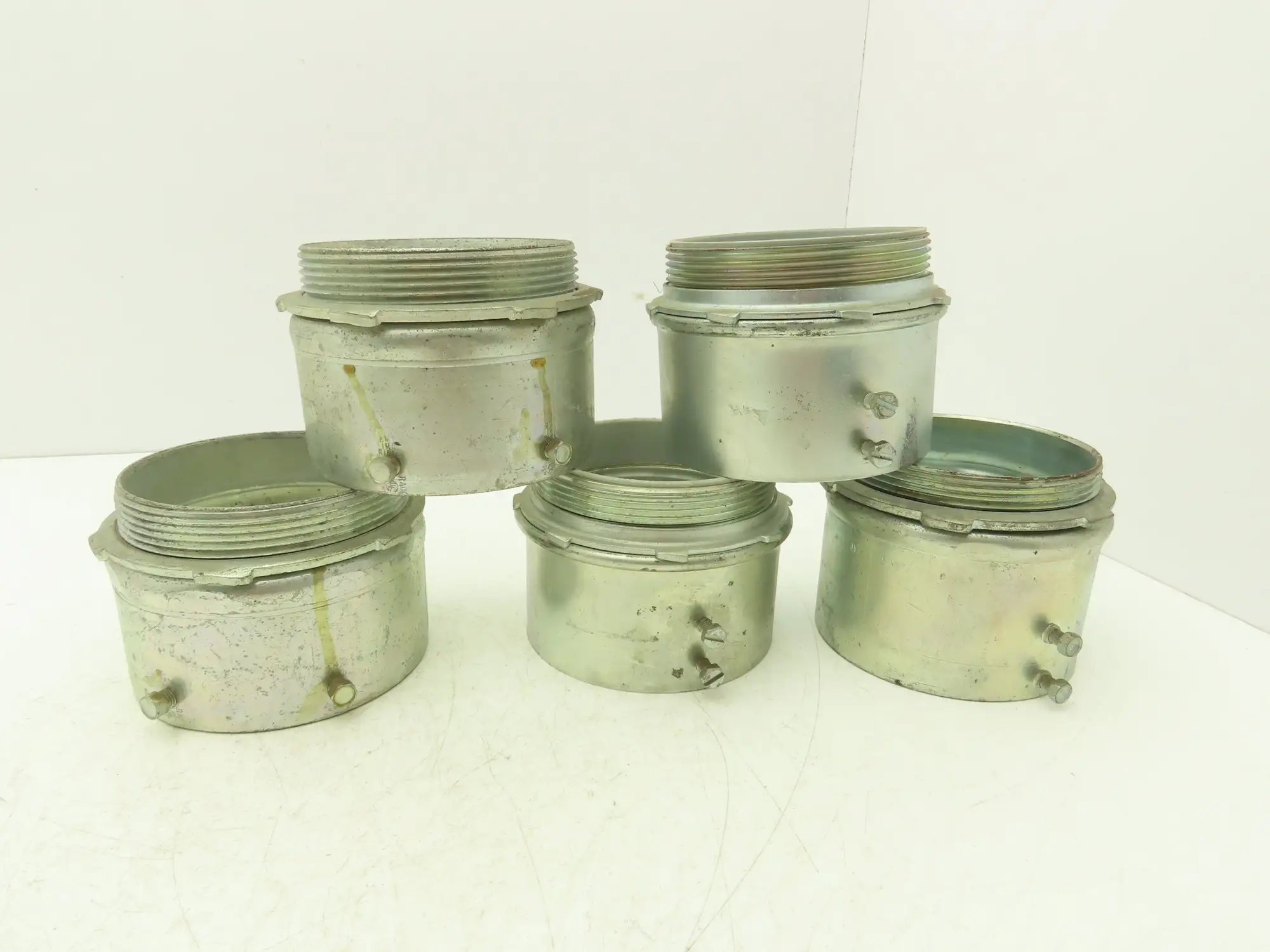 Assorted Brands EMT Connector Fitting 4" Steel Set Screw Steel City Lot of 5