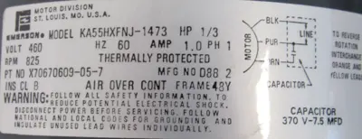 NEW TRANE EMERSON MOT-2359 MOTOR 1/3HP 460V 825 RPM MOT2359