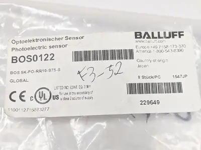 New | in-Stock Balluff BOS0122,BOS 5K-PO-RR10-S75-S Photoelectric Sensors Michigan US | Maverick Industrial Sales #1397567
