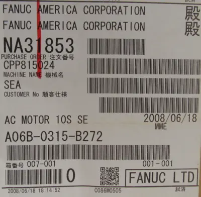 NEW FANUC A06B-0315-B272 SERVO MOTOR A06B0315B272