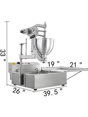 Donut Fryer Manual Commercial Mini Donut Maker 9L Capacity Hopper Donut Fryer Commercial 3 Donut Moulds Donut Machine