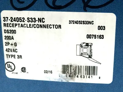 NEW MELTRIC CORP. 37-24052-S33-NC RECEPTACLE CONNECTOR 200A 3724052S33NC