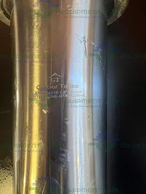 USED GLACIER TANKS STAINLESS STEEL INLINE FILTER HOUSING W/ 1.5" SANITARY FITTING