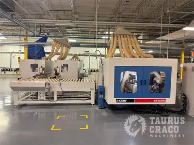 Used 2019 E-CHAIN ECT-48S ANGULAR DOUBLE END-TENONER LINE Woodworking Tenoners Ontario CA | Taurus Craco Machinery Inc #1314188